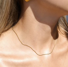 Load image into Gallery viewer, Onyx Slim Chain Necklace Stainless Steel