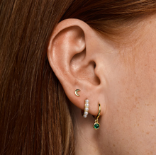 Load image into Gallery viewer, Brave Green Crystal Hoop Earrings