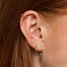 Load image into Gallery viewer, Brave Green Crystal Hoop Earrings