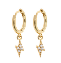 Load image into Gallery viewer, Sienna Crystal Lightning Hoop Earrings