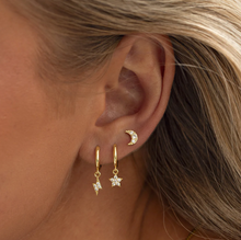 Load image into Gallery viewer, Sienna Crystal Lightning Hoop Earrings