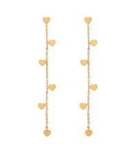 Load image into Gallery viewer, Solana Heart Chain Stud Earrings Stainless Steel