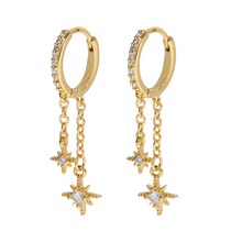 Load image into Gallery viewer, Winny Crystal Stars On Chain Hoop Earrings