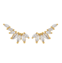 Load image into Gallery viewer, Zubi Crystal Leaf Ear Climber Earrings