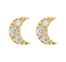 Load image into Gallery viewer, Joey Crystal Moon Stud Earrings