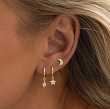 Load image into Gallery viewer, Joey Crystal Moon Stud Earrings