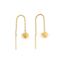 Load image into Gallery viewer, Julie Heart Chain Stud Earrings Stainless Steel