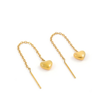 Load image into Gallery viewer, Julie Heart Chain Stud Earrings Stainless Steel