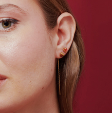 Load image into Gallery viewer, Julie Heart Chain Stud Earrings Stainless Steel