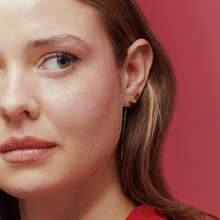 Load image into Gallery viewer, Julie Heart Chain Stud Earrings Stainless Steel