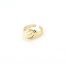 Load image into Gallery viewer, Brigitte Signet Adjustable Heart Hoop Ring