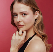 Load image into Gallery viewer, Brigitte Signet Adjustable Heart Hoop Ring
