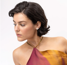 Load image into Gallery viewer, Ellen White Flower Stud Earrings Stainless Steel