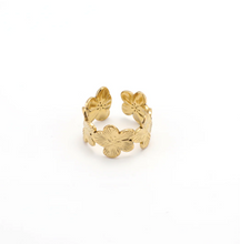 Load image into Gallery viewer, Ruta Flower Adjustable Ring Stainless Steel