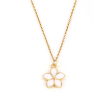 Load image into Gallery viewer, Gene White Enamel Flower Necklace