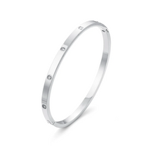 Load image into Gallery viewer, Fiona Crystal Bangle Bracelet Stainless Steel