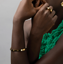 Load image into Gallery viewer, Liv Crystal Clover Bangle Stainless Steel