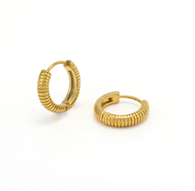 Load image into Gallery viewer, Vivia Ribble Hoop Earrings Stainless Steel