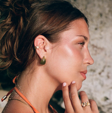 Load image into Gallery viewer, Carin Green Resin Hoop Earrings Stainless Steel