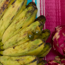 Load image into Gallery viewer, Carin Green Resin Hoop Earrings Stainless Steel