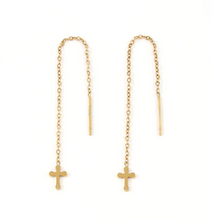 Load image into Gallery viewer, Kai Cross Chain Stud Earrings Stainless Steel