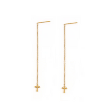 Load image into Gallery viewer, Kai Cross Chain Stud Earrings Stainless Steel