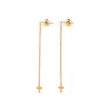 Load image into Gallery viewer, Kai Cross Chain Stud Earrings Stainless Steel