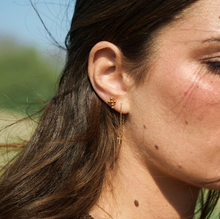 Load image into Gallery viewer, Kai Cross Chain Stud Earrings Stainless Steel