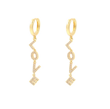 Load image into Gallery viewer, Millie Love Letter Crystal Hoop Earrings Dangling