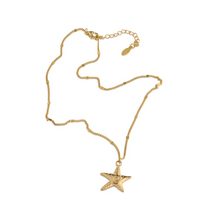 Load image into Gallery viewer, Moss Starfish Dangling Necklace Stainless Steel