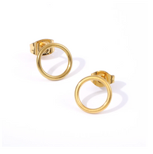 Load image into Gallery viewer, Therese Circle Stud Earrings Stainless Steel