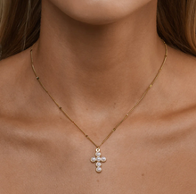 Load image into Gallery viewer, Essie Pearl Cross Necklace Stainless Steel