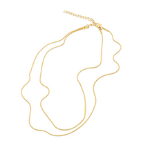Load image into Gallery viewer, Silvia Double Snake Chain Necklace Stainless Steel