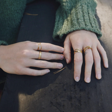 Load image into Gallery viewer, Tone Hammered Adjustable Ring Stainless Steel