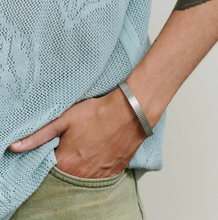 Load image into Gallery viewer, Tage Ribbed Bangle Bracelet Stainless Steel