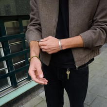 Load image into Gallery viewer, Tage Ribbed Bangle Bracelet Stainless Steel