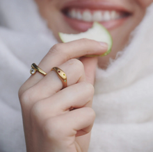 Load image into Gallery viewer, Tomine Crystal Hug Ring Stainless Steel