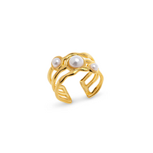 Load image into Gallery viewer, Jenna Pearl Ring Stainless Steel