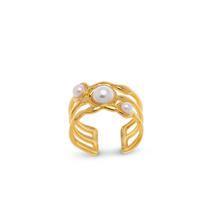 Load image into Gallery viewer, Jenna Pearl Ring Stainless Steel