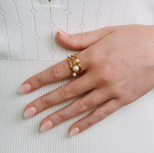 Load image into Gallery viewer, Jenna Pearl Ring Stainless Steel
