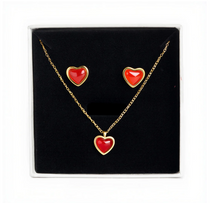 Load image into Gallery viewer, Sonja Heart Necklace & Earrings Set Stainless Steel