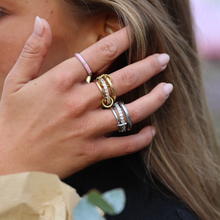 Load image into Gallery viewer, Ethel Crystal Stacked 3 Rings Stainless Steel