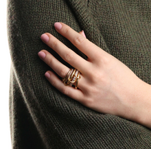 Load image into Gallery viewer, Kristina Crystal Stacked 5 Rings Stainless Steel