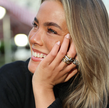 Load image into Gallery viewer, Kristina Crystal Stacked 5 Rings Stainless Steel