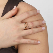 Load image into Gallery viewer, Lykke Crystal Swirl Ring Stainless Steel