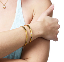 Load image into Gallery viewer, Meja Textured Bangle Bracelet Stainless Steel