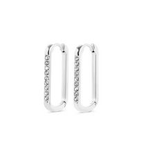 Load image into Gallery viewer, Celeste Crystal Hoop Earrings Stainless Steel