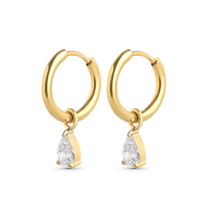 Load image into Gallery viewer, Elle Crystal Hoop Earrings Stainless Steel