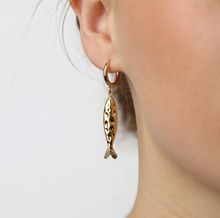 Load image into Gallery viewer, Fenja Fish Hoop Earrings Stainless Steel