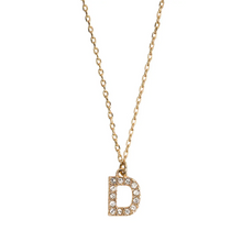 Load image into Gallery viewer, Juno Crystal Letter Necklace Stainless Steel
